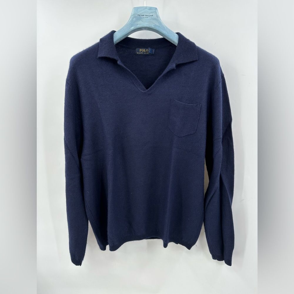 Polo Ralph Lauren V-neck Cashmere/Linen Blend slim-fit sweater (A4)